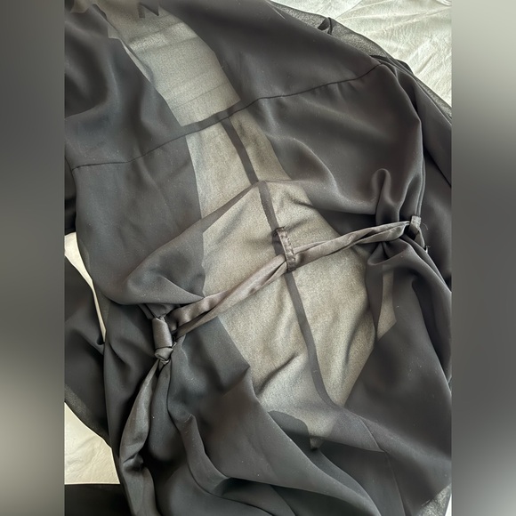 Windsor Black Long Sleeve Sheer Trench - Picture 3 of 5